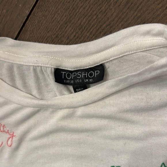 Topshop White Fun Embroidered Crop Top Resort Cruise Wear Vacation - Picture 2 of 11